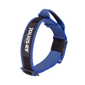 K9 - Color+Gray, Halsband mit Griff, 40mm blau