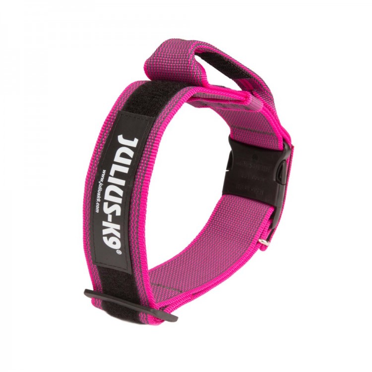 K9 - Color+Gray, Halsband mit Griff, 50mm pink