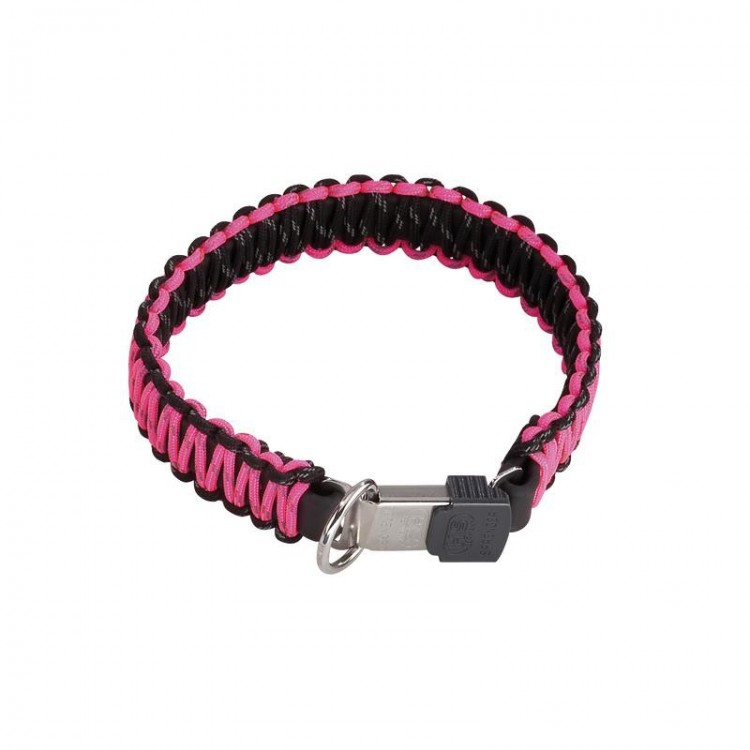 Herm. Sprenger - Paracord Halsband mit ClicLock, pink 60cm