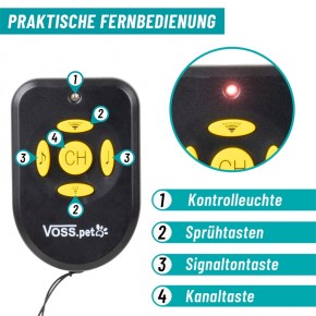 VOSS.PET DOG - AB5-R Antibell Sprühhalsband & Ferntrainer - 85m